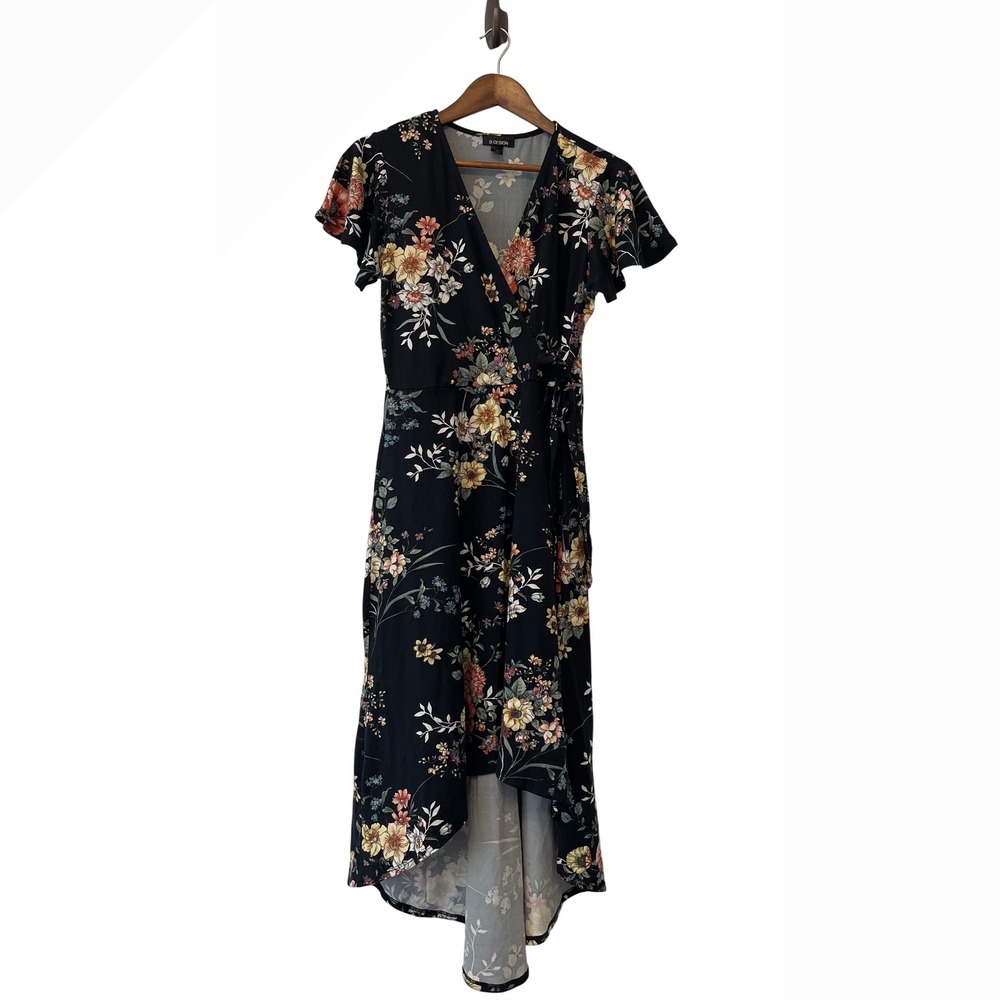 B-design women's dark romantic‎ floral Y2K dress assymetric hem fairy grunge